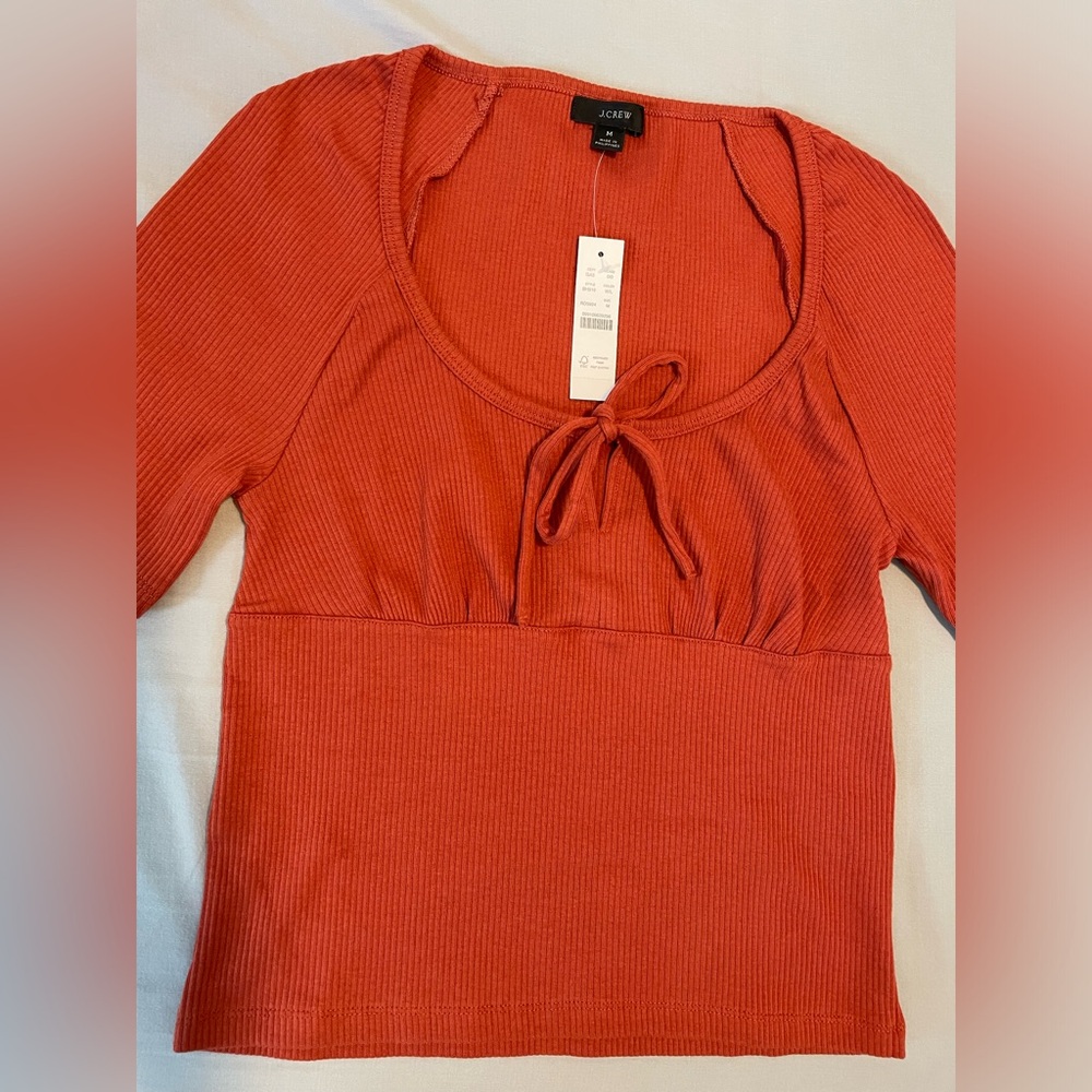 NWT JCrew Toe Front Vintage Ribbed Top. Size M. - Picture 2 of 2
